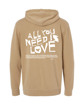 ALL YOU NEED IS LOVE (Hoodie) - Khaki